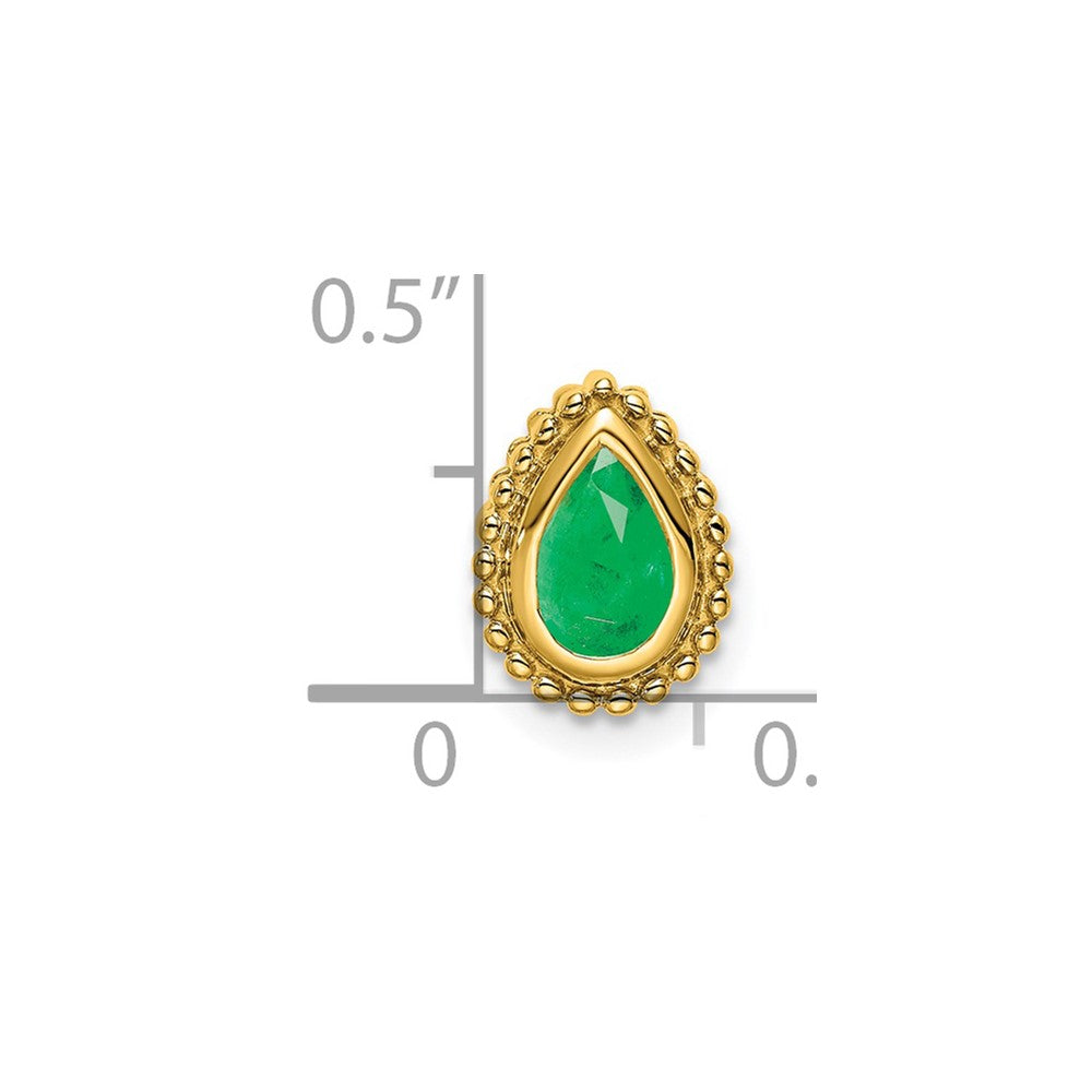 14k Pear Emerald Chain Slide (0.85 grams)