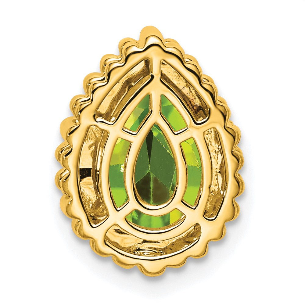 14k Pear Peridot Chain Slide (2.15 grams)
