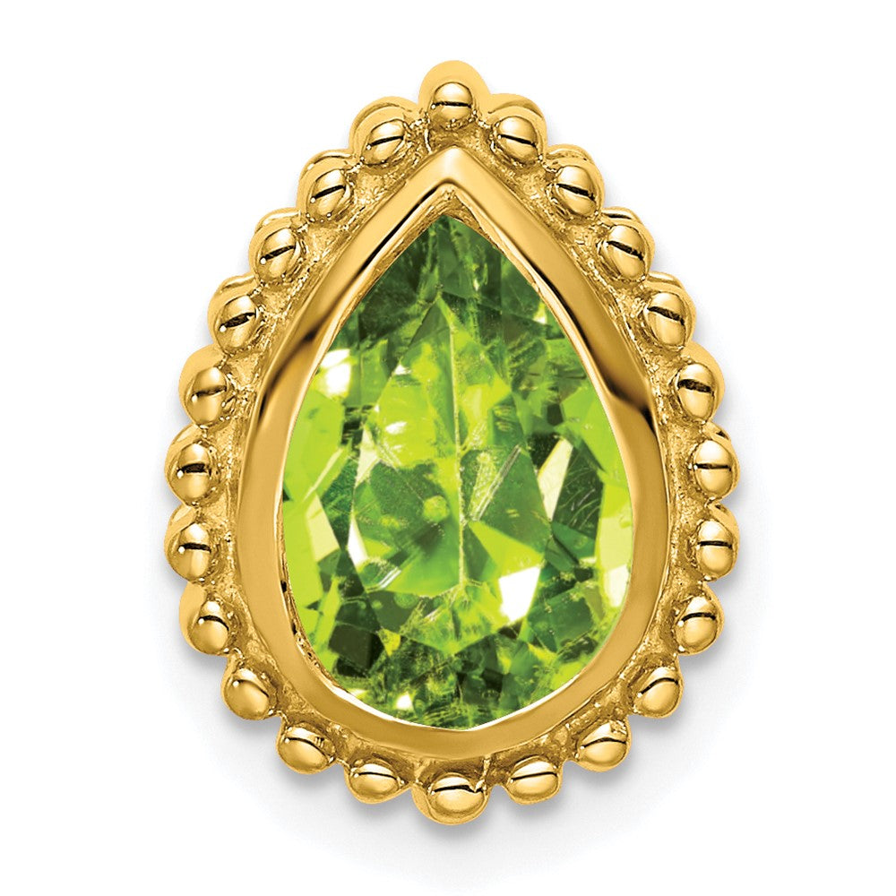 14k Pear Peridot Chain Slide (2.15 grams)