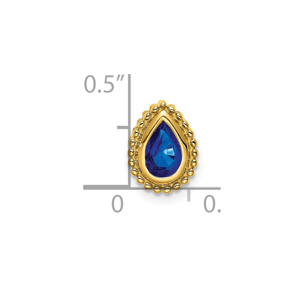 14k Pear Sapphire Chain Slide (0.85 grams)