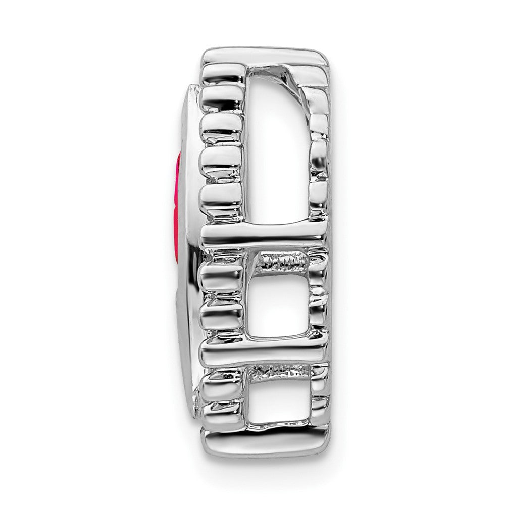 14k White Gold Marquise Ruby Chain Slide (1.05 grams)