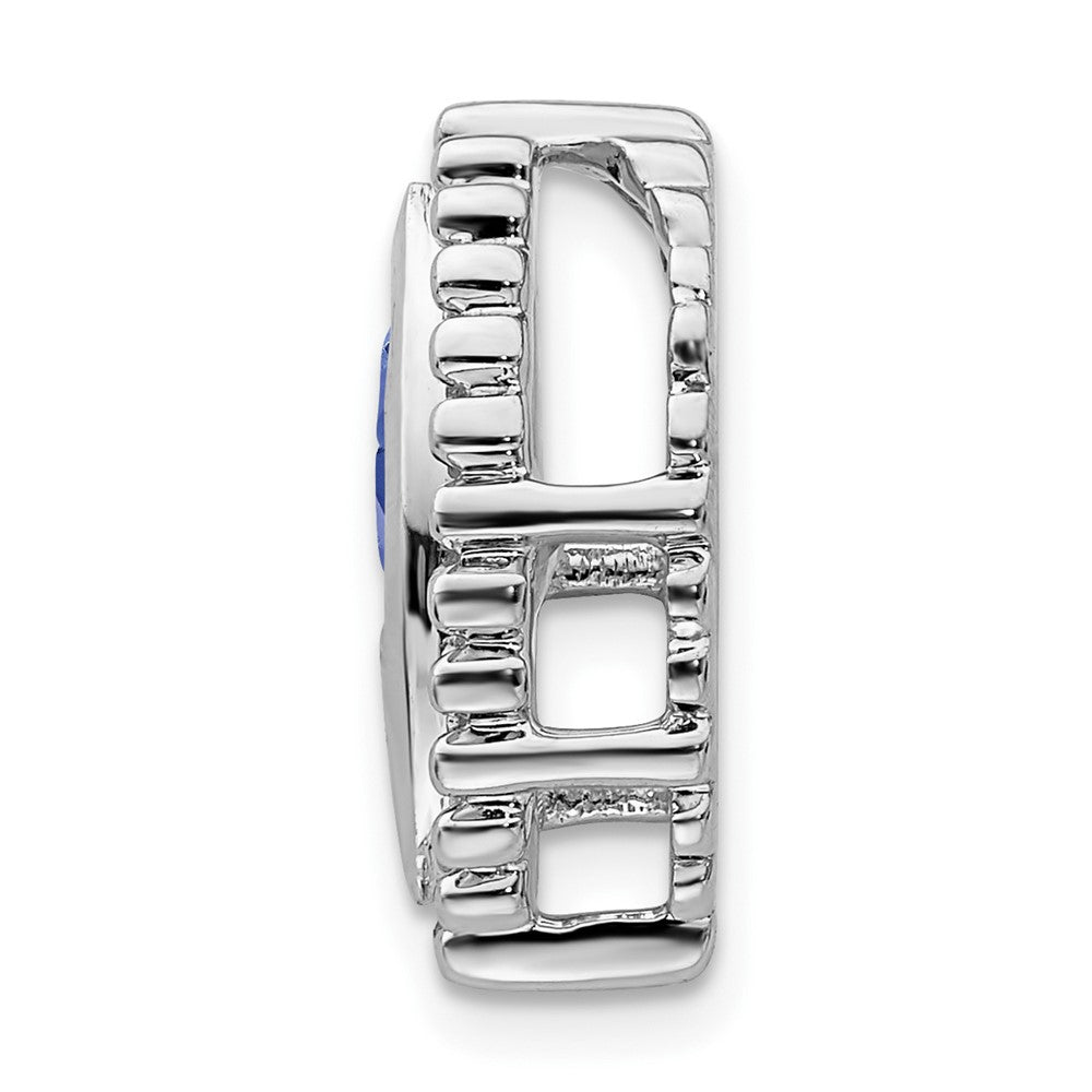 14k White Gold Marquise Sapphire Chain Slide (1.05 grams)