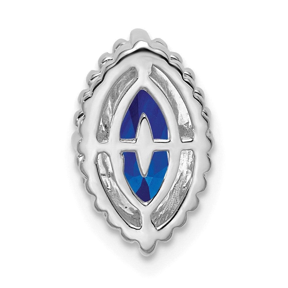 14k White Gold Marquise Sapphire Chain Slide (1.05 grams)