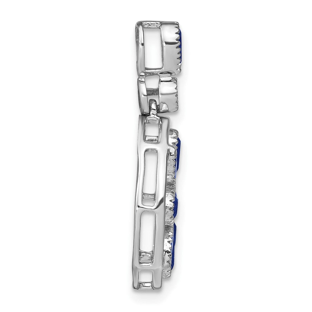 14k White Gold Sapphire and Diamond Pendant (3.3 grams)