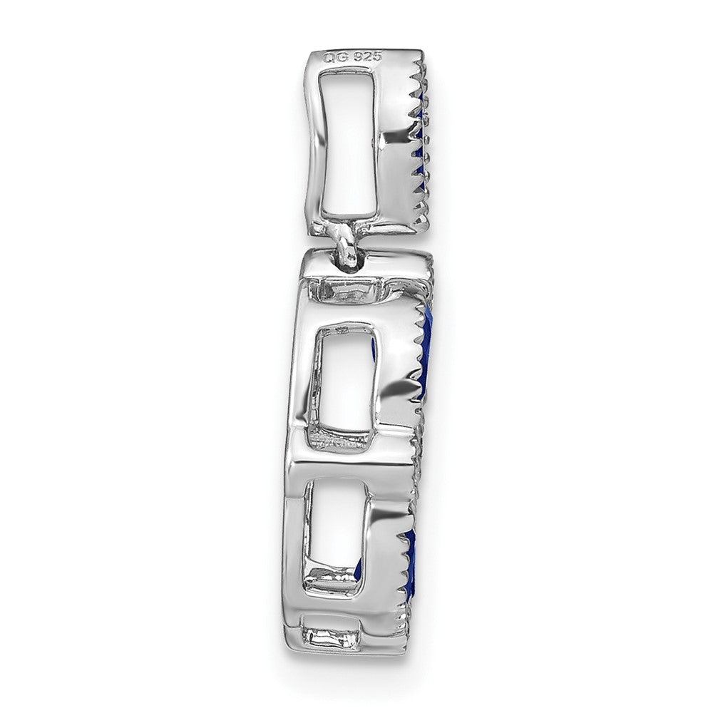 14k White Gold Marquise Sapphire and Diamond Pendant (1.8 grams)