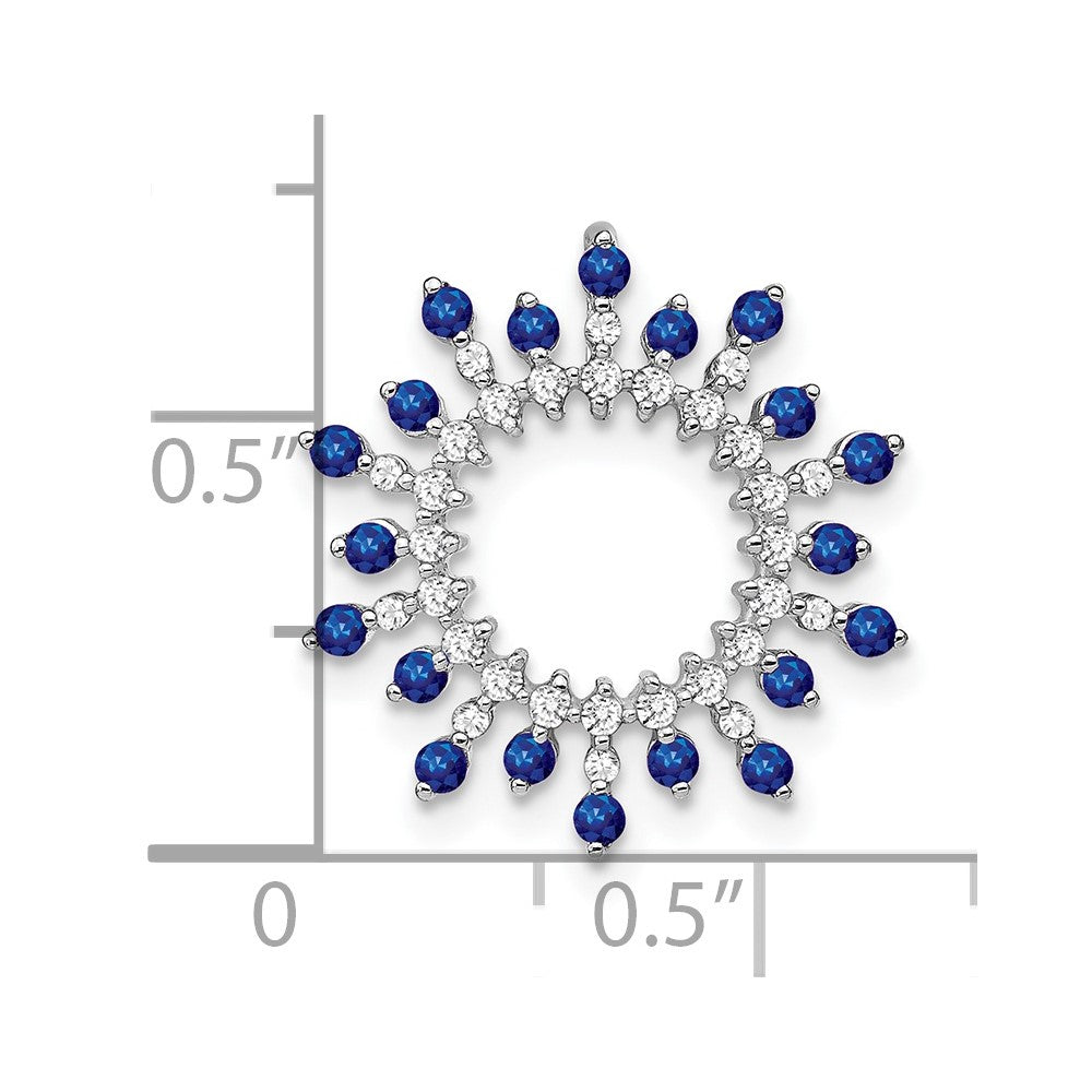 14k White Gold Sapphire and Diamond Snowflake Chain Slide (1.35 grams)