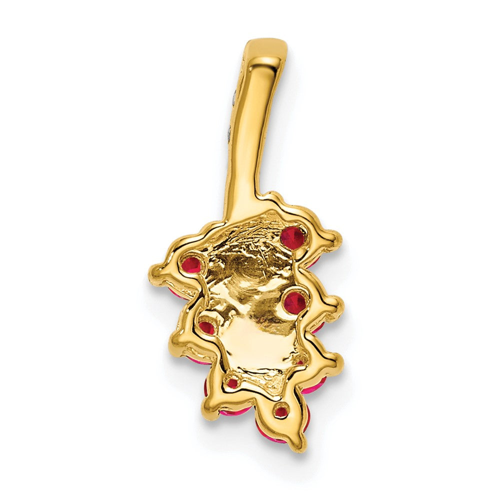 14k Ruby and Diamond Leaf Pendant (0.5 grams)