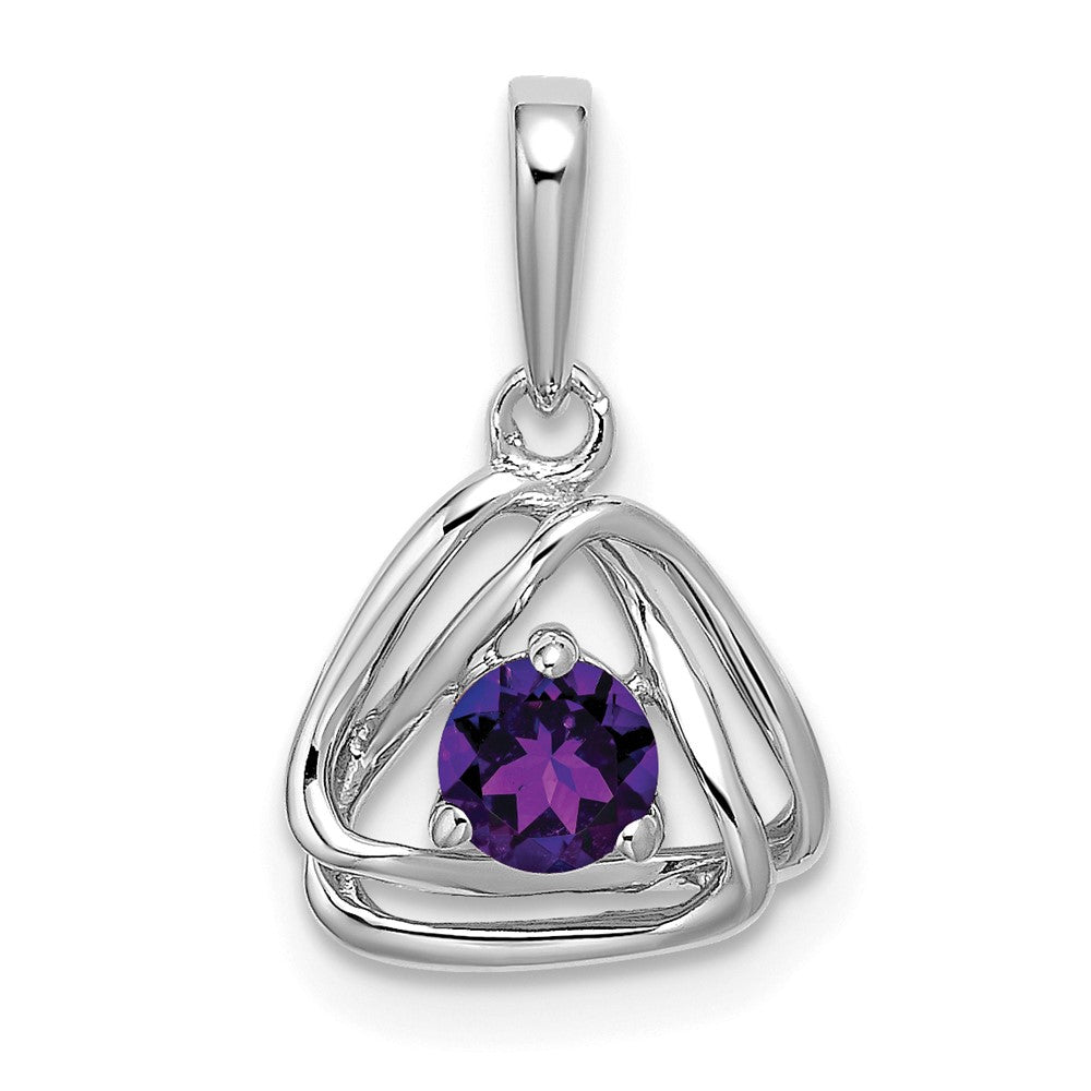 14k White Gold Amethyst Triangle Pendant (0.95 grams)