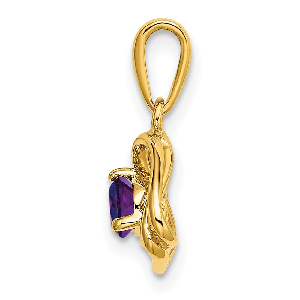 14k Amethyst Triangle Pendant (0.95 grams)