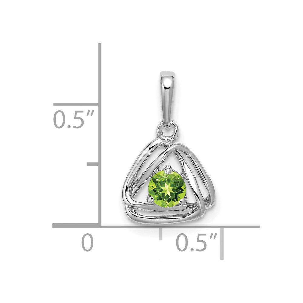 14k White Gold Peridot Triangle Pendant (0.95 grams)