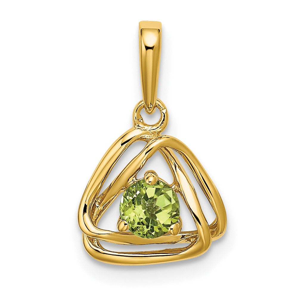 14k Peridot Triangle Pendant (0.95 grams)