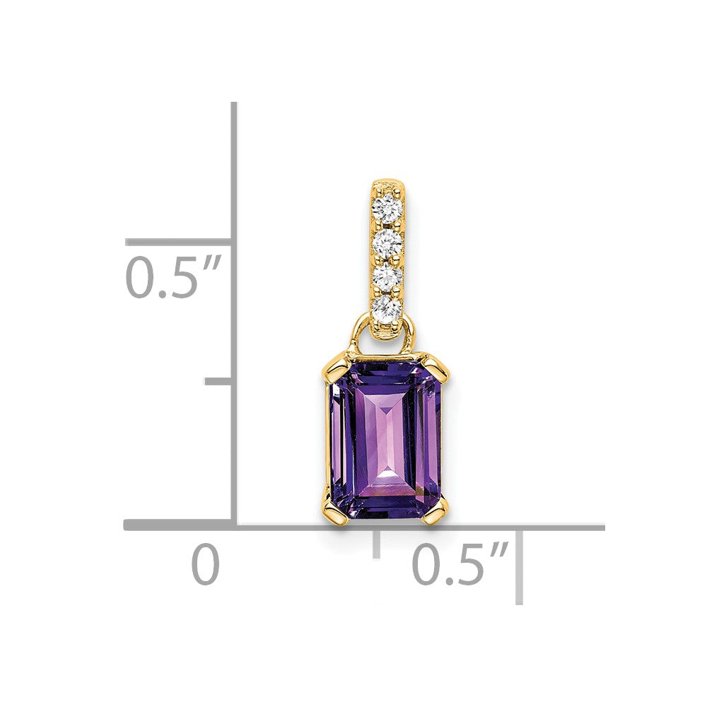 14K Amethyst and Diamond Pendant (0.85 grams)