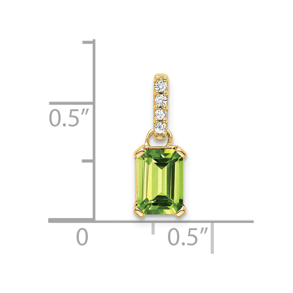14K Peridot and Diamond Pendant (0.85 grams)