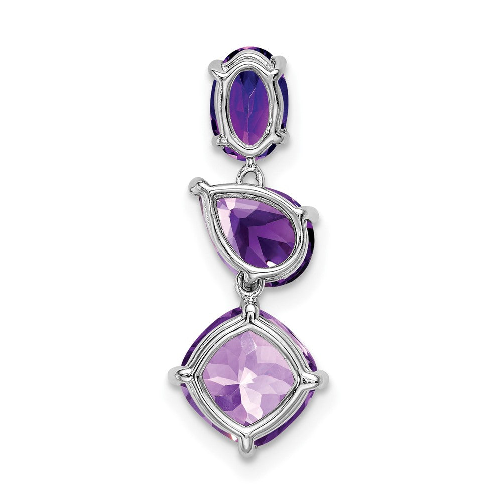 14k White Gold Amethyst Chain Slide (0.65 grams)