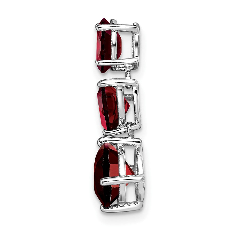 14k White Gold Garnet Chain Slide (0.65 grams)