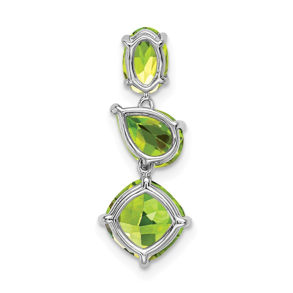 14k White Gold Peridot Chain Slide (0.65 grams)