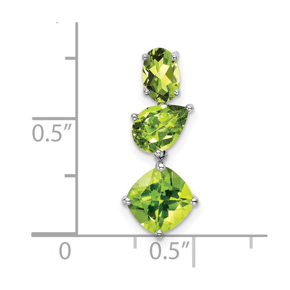 14k White Gold Peridot Chain Slide (0.65 grams)