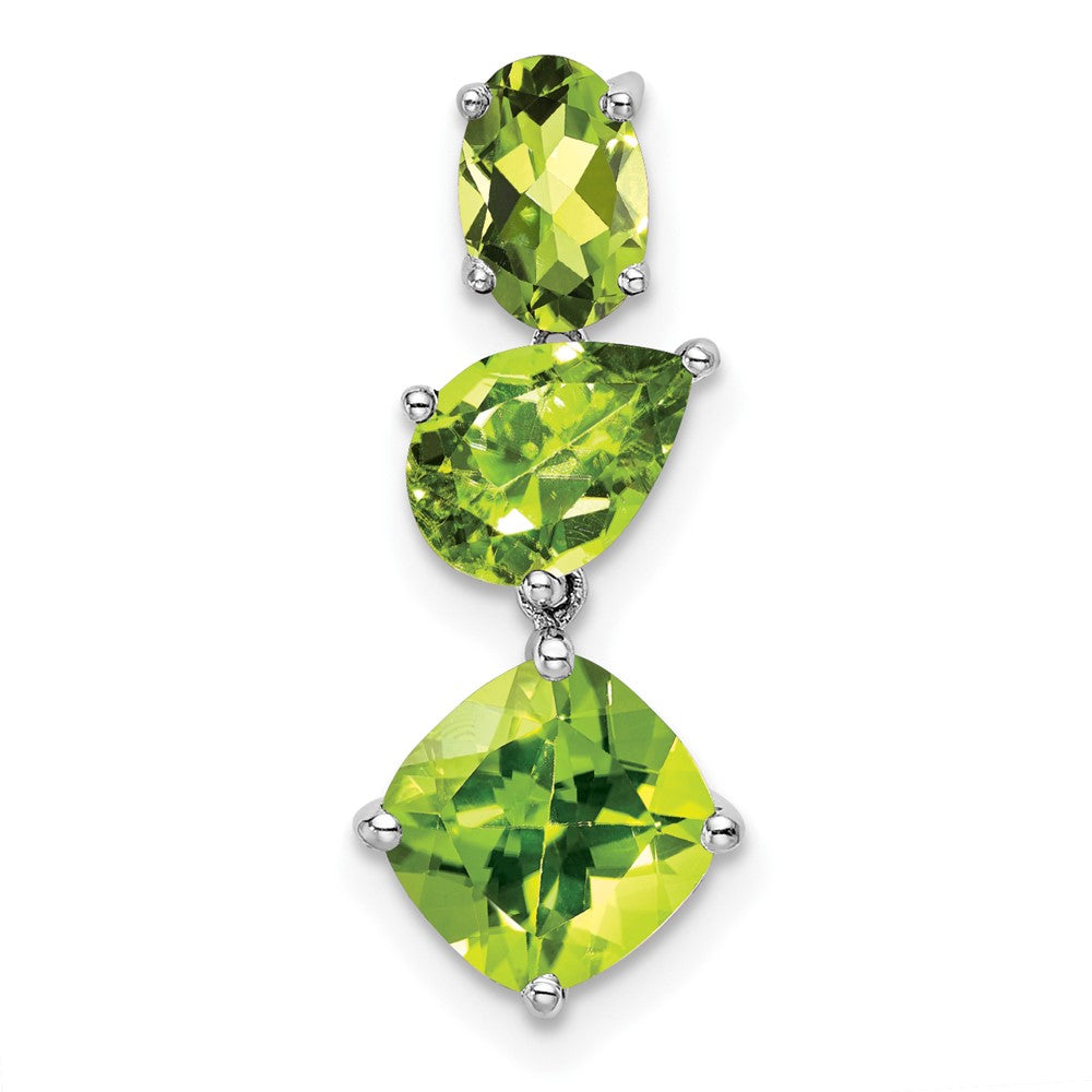 14k White Gold Peridot Chain Slide (0.65 grams)