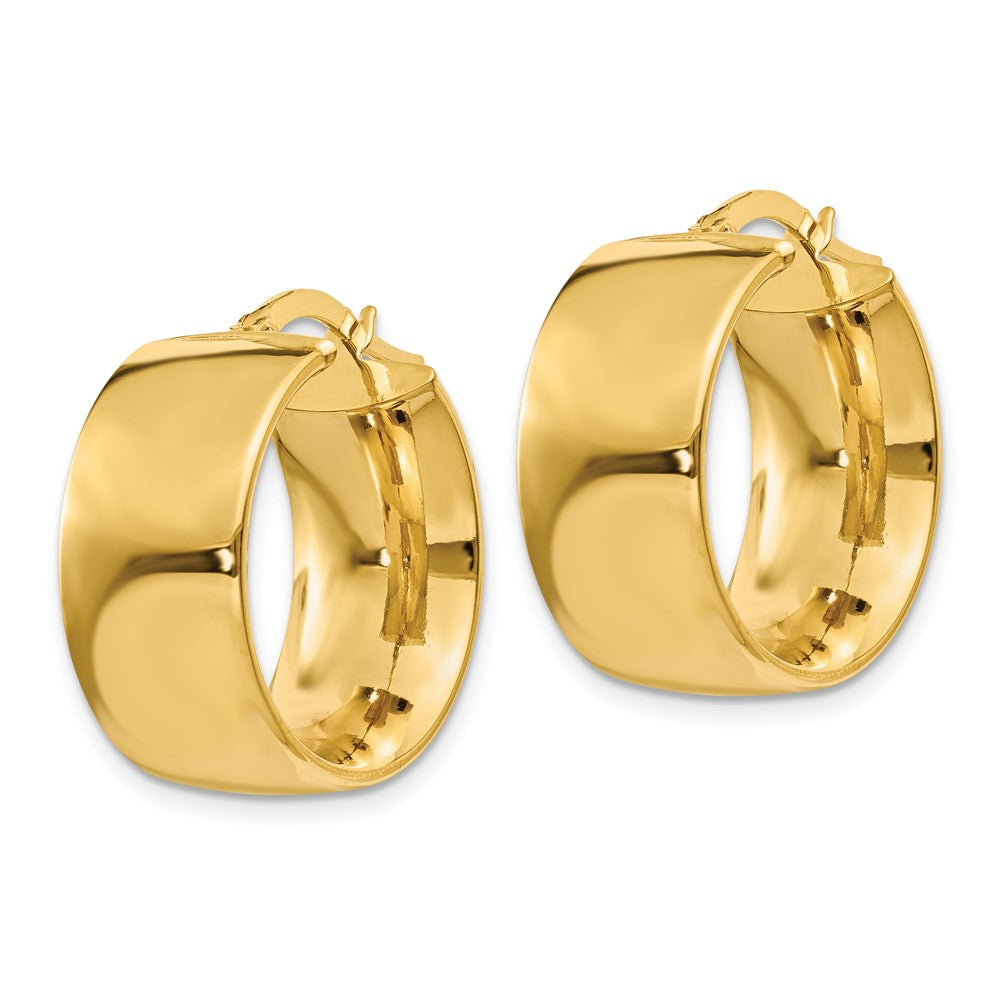 14k Yellow Gold 9.75 mm Polished Round Hoop Earrings (5.88 grams)