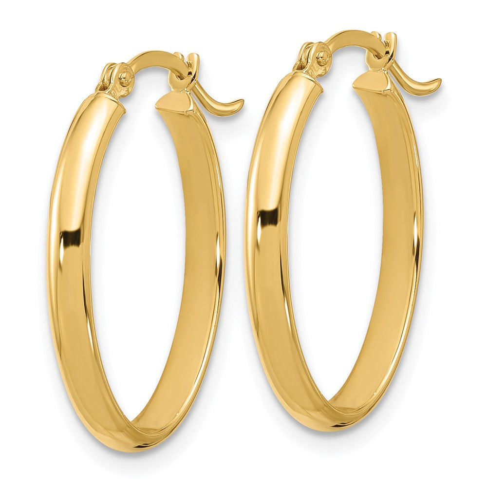 14k Yellow Gold 17 mm Oval Hoop Earrings (1.48 grams)