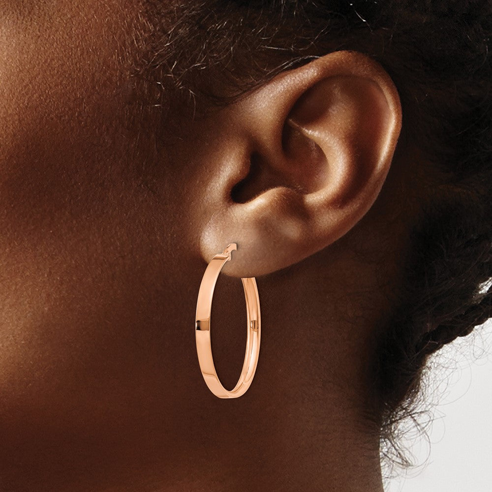 14k Rose Gold 29 mm Large Hoop Earrings (1.93 grams)