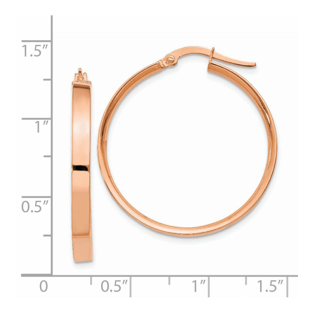 14k Rose Gold 29 mm Large Hoop Earrings (1.93 grams)