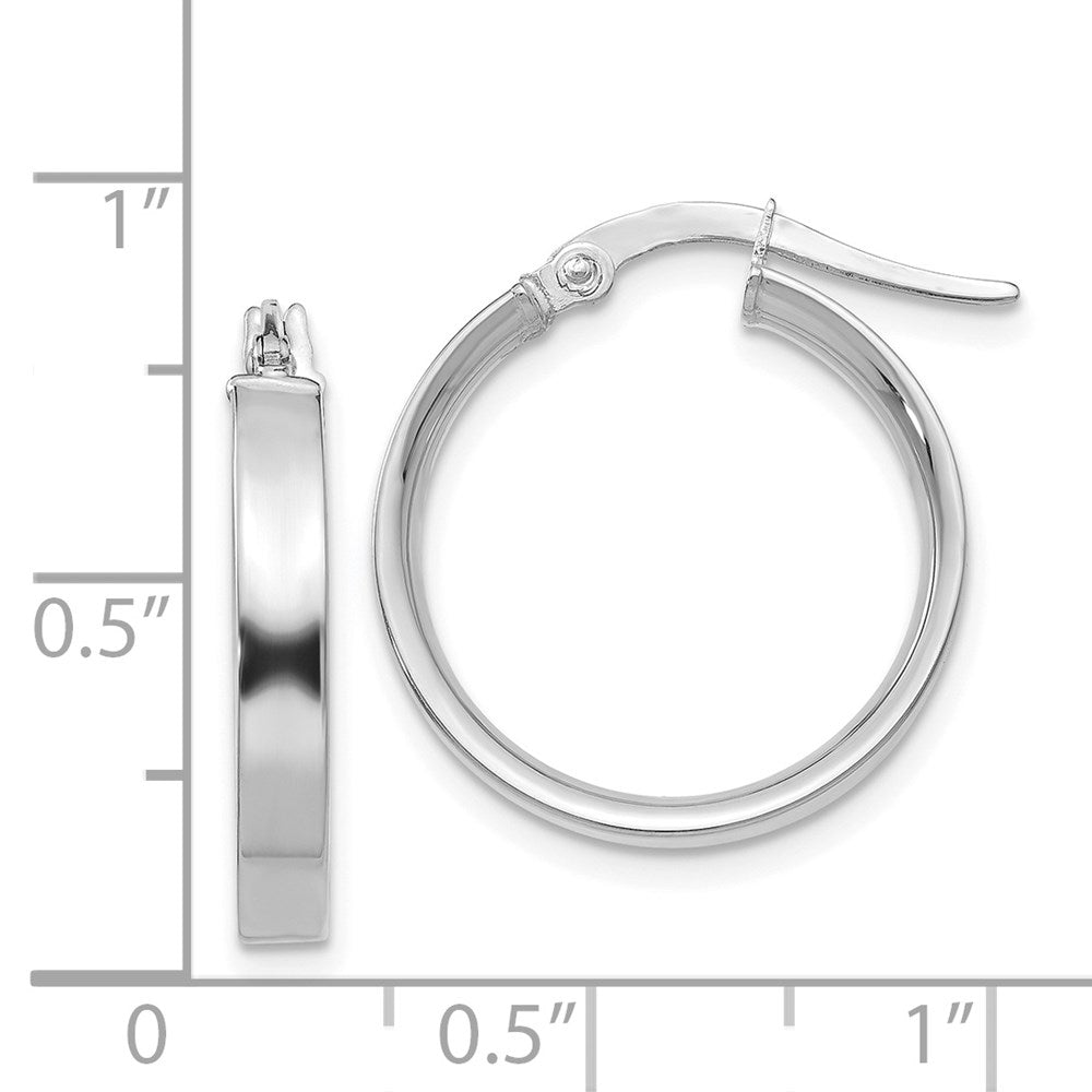 14k White Gold 19 mm Small Hoop Earrings (1.5 grams)