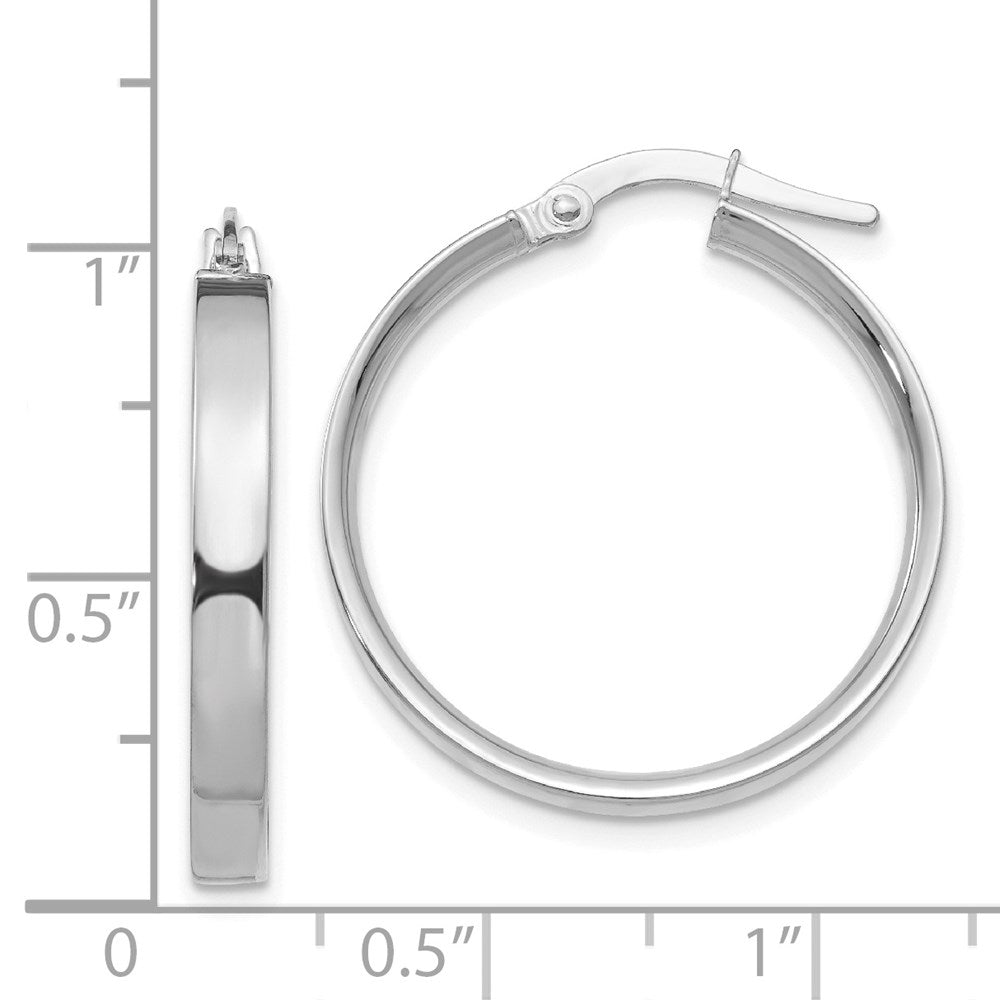 14k White Gold 25 mm Medium Hoop Earrings (1.98 grams)