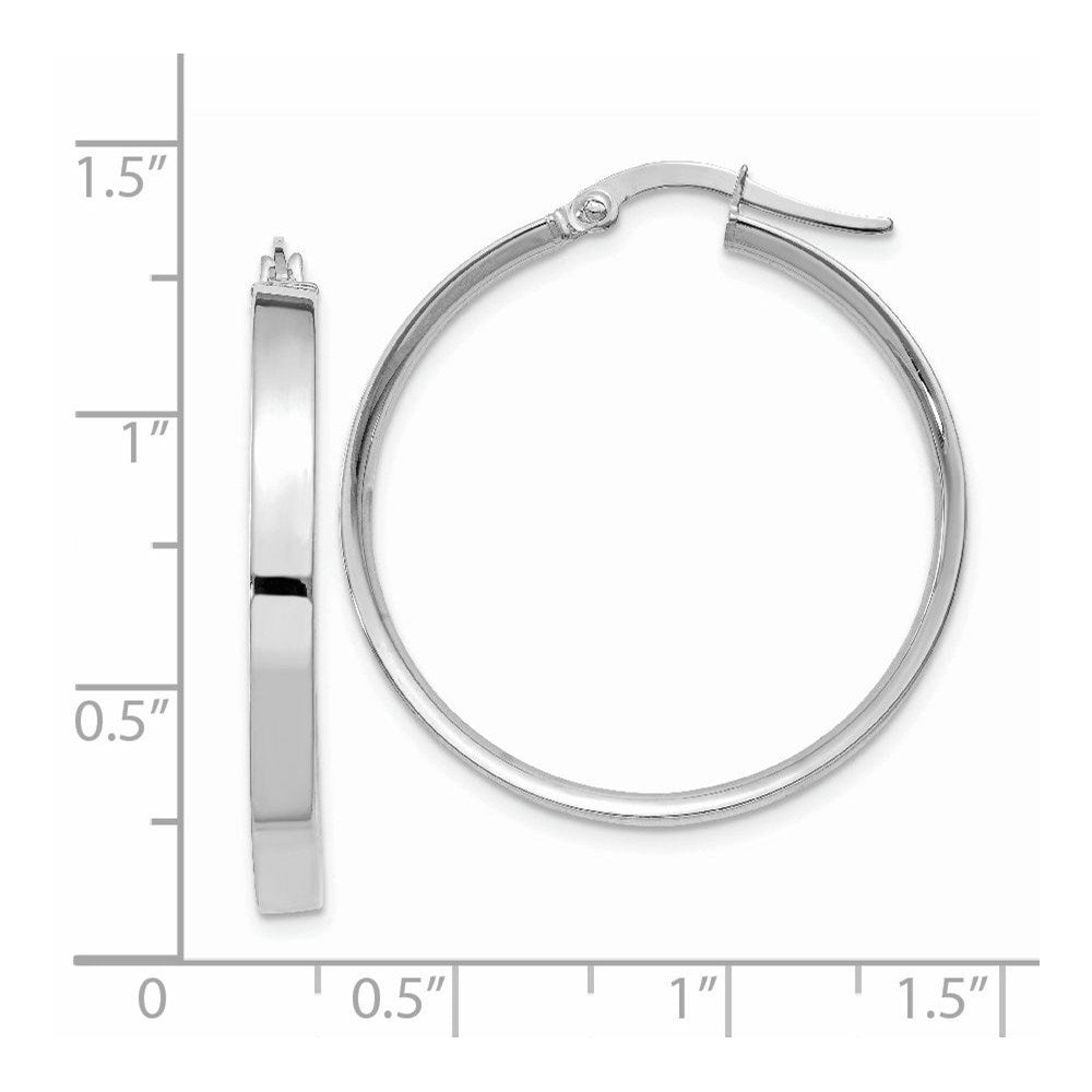 14k White Gold 29 mm Large Hoop Earrings (1.96 grams)