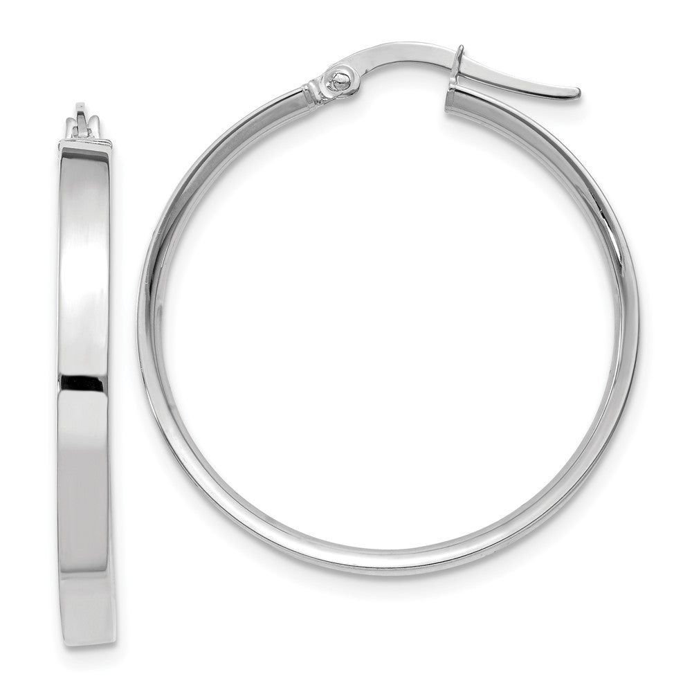 14k White Gold 29 mm Large Hoop Earrings (1.96 grams)