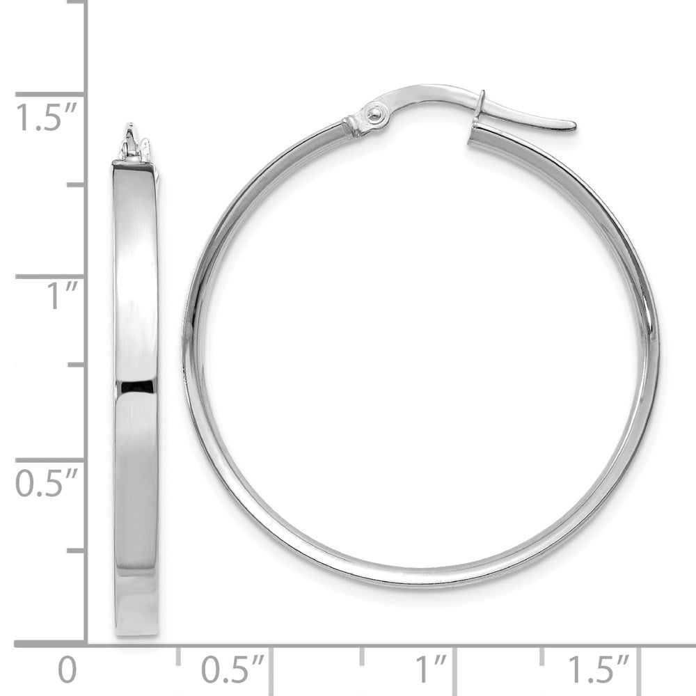 14k White Gold 32.5 mm XL Hoop Earrings (2.73 grams)