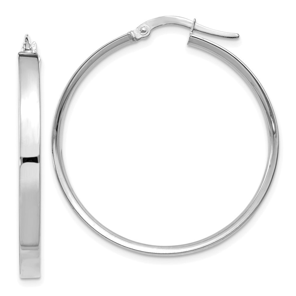 14k White Gold 32.5 mm XL Hoop Earrings (2.73 grams)