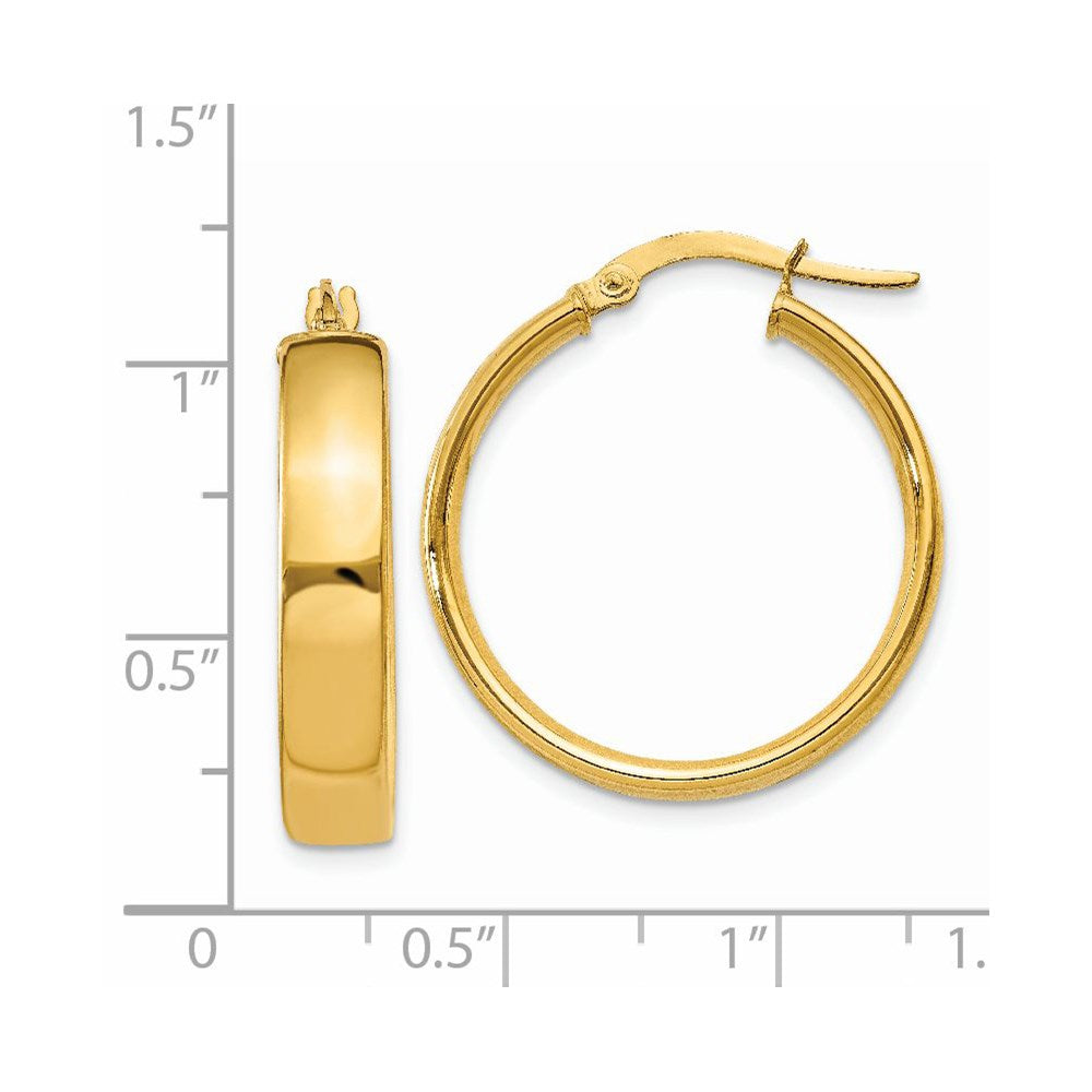 14k Yellow Gold 4.75 mm Large Hoop Earrings (2.64 grams)