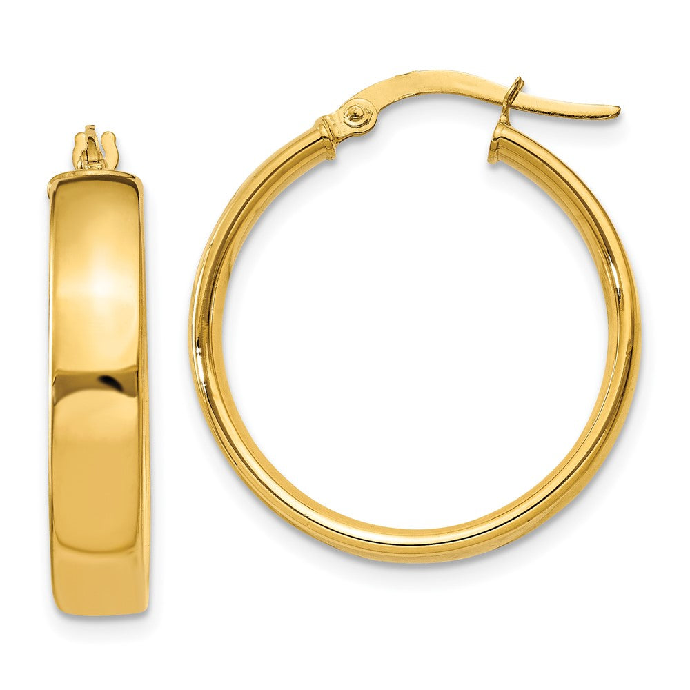 14k Yellow Gold 4.75 mm Large Hoop Earrings