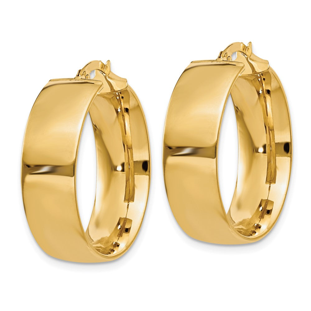 14k Yellow Gold 6.75 mm Polished Large Hoop Earrings