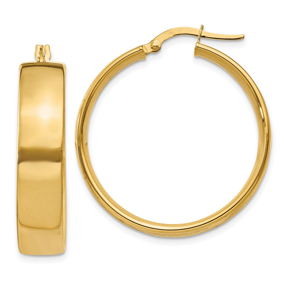 14k Yellow Gold 6.75 mm Hoop Earrings (4.34 grams)