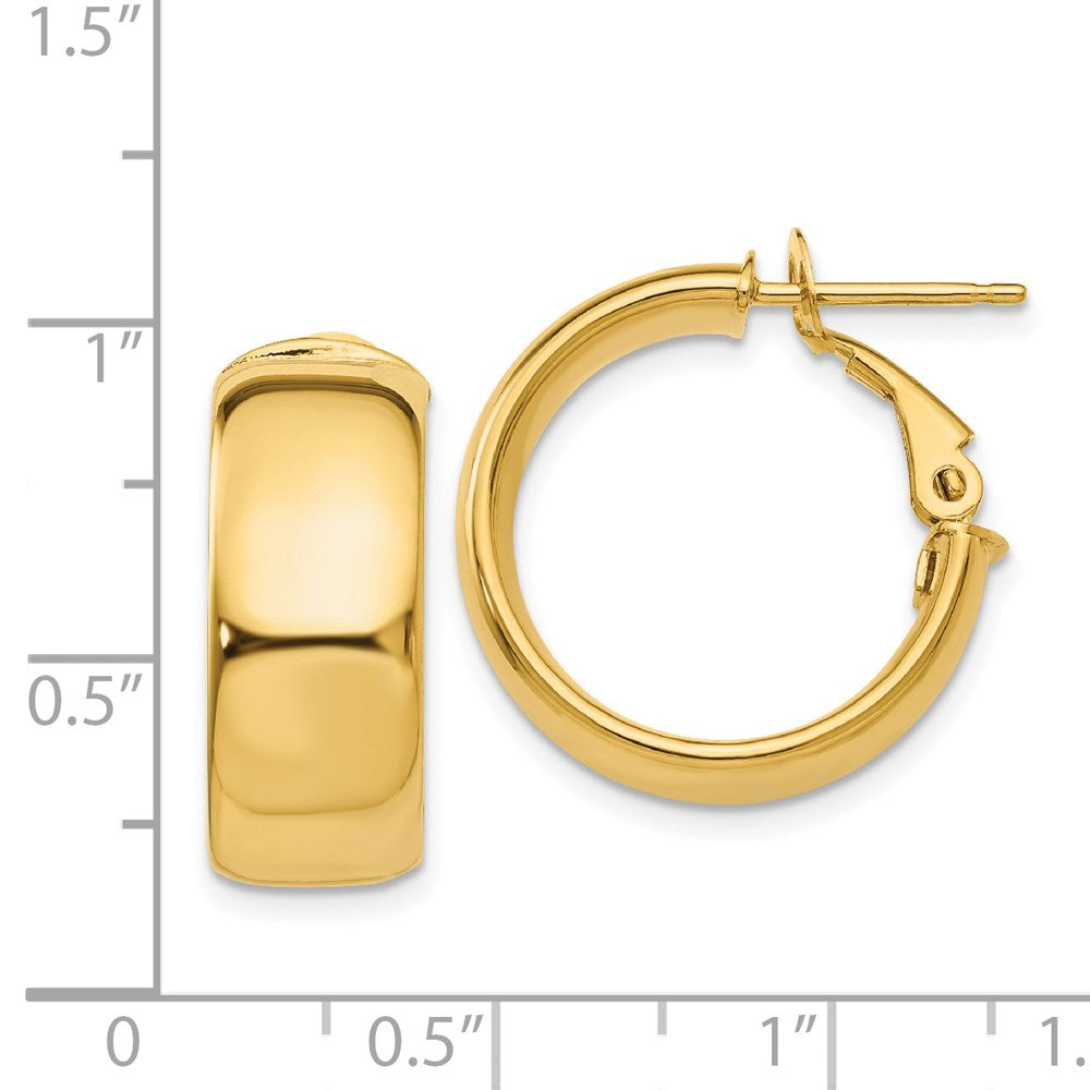 14k Yellow Gold 19.75 mm Small Omega Back Hoop Earrings (4.29 grams)