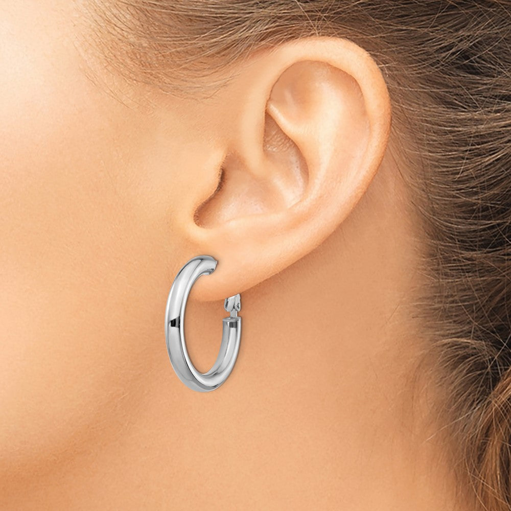 Omega back hoop earrings sales