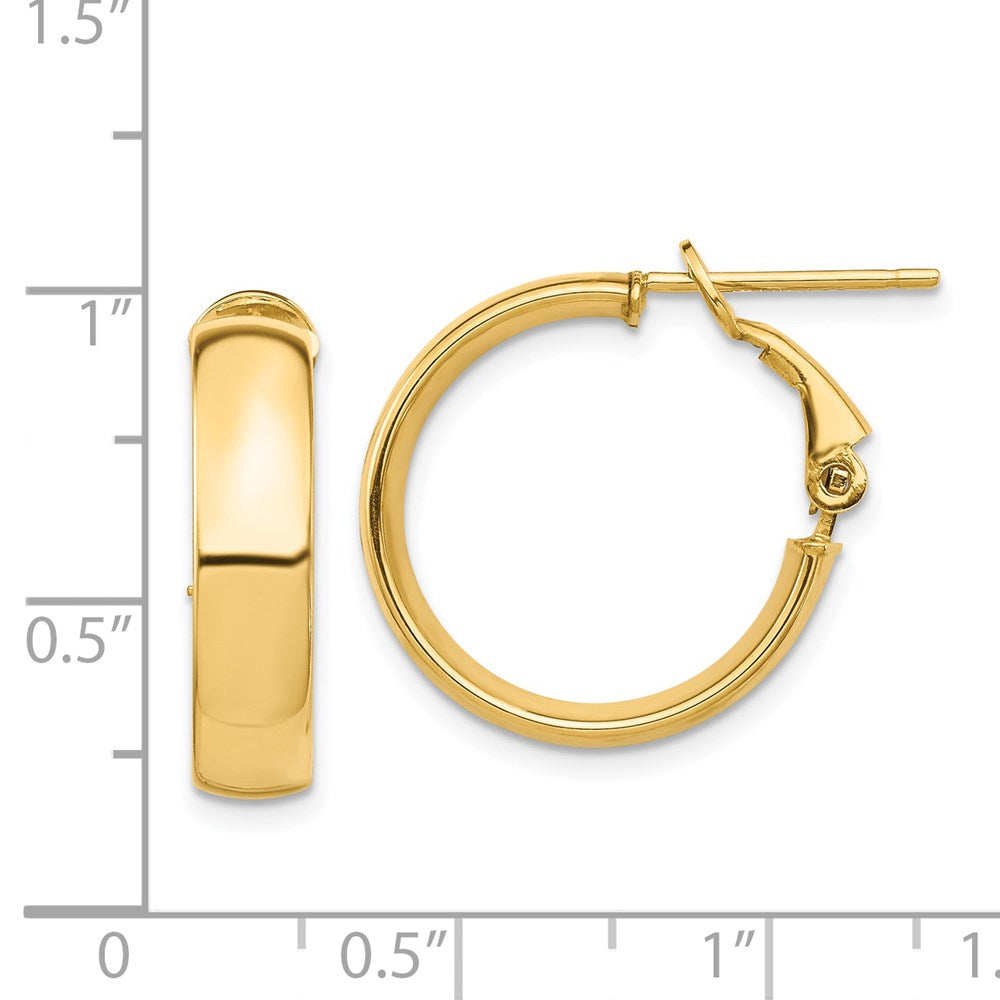 14k Yellow Gold 19.76 mm Omega Back Hoop Earrings (2.4 grams)