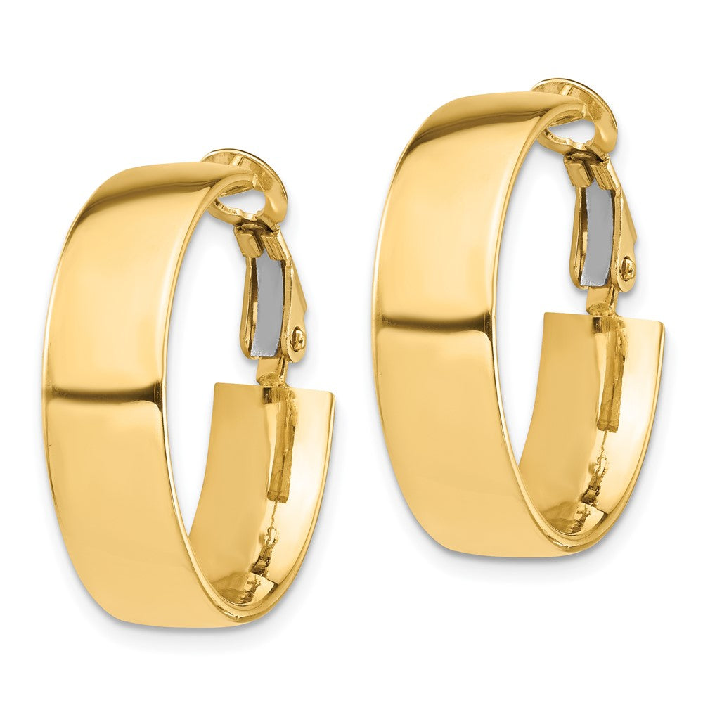 14k Yellow Gold 24.5 mm Omega Back Hoop Earrings (3.89 grams)