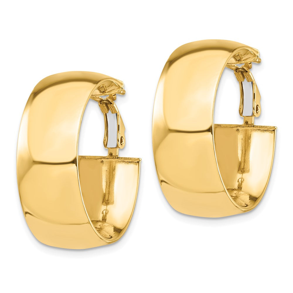 14k Yellow Gold 26.38 mm Omega Back Hoop Earrings (7.41 grams)