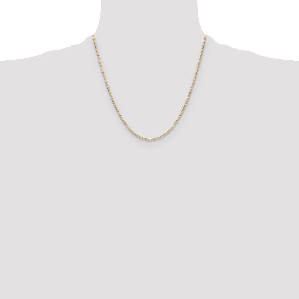 14k 2.0mm Tri-color Gold Pavé Valentino Chain (2.59 grams)