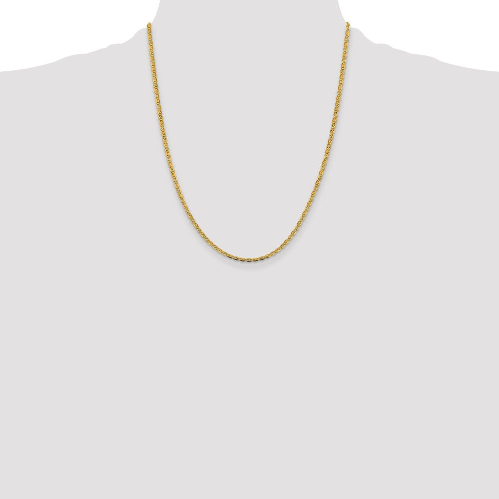 14k 2.75mm Tri-color Gold Pavé Valentino Chain (4.06 grams)