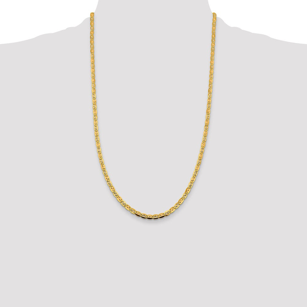 14k 3.8mm Tri-color Gold Pavé Valentino Chain (6.76 grams)