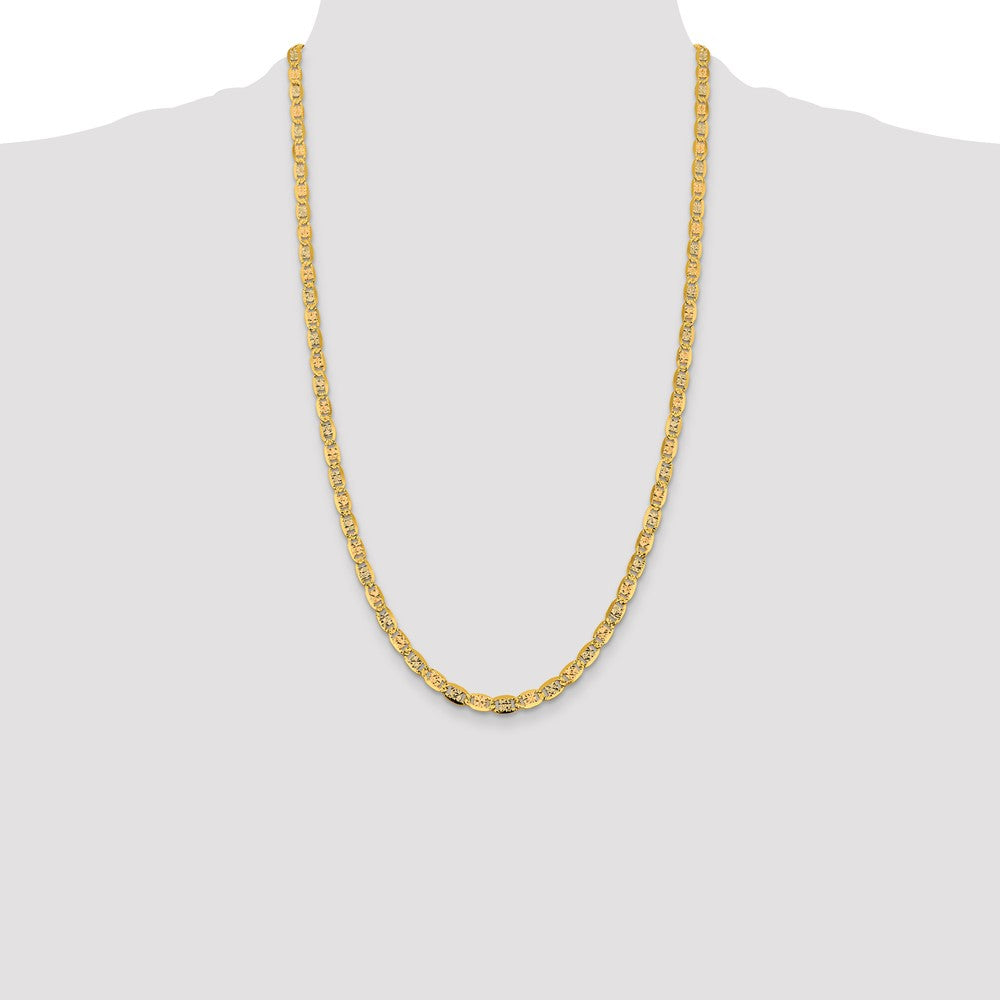 14k 4.65mm Tri-color Gold Pavé Valentino Chain (10.42 grams)