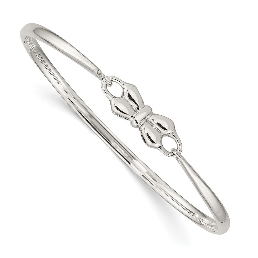 Sterling Silver Polished Bow Baby Bangle Bracelet (3.84 grams)