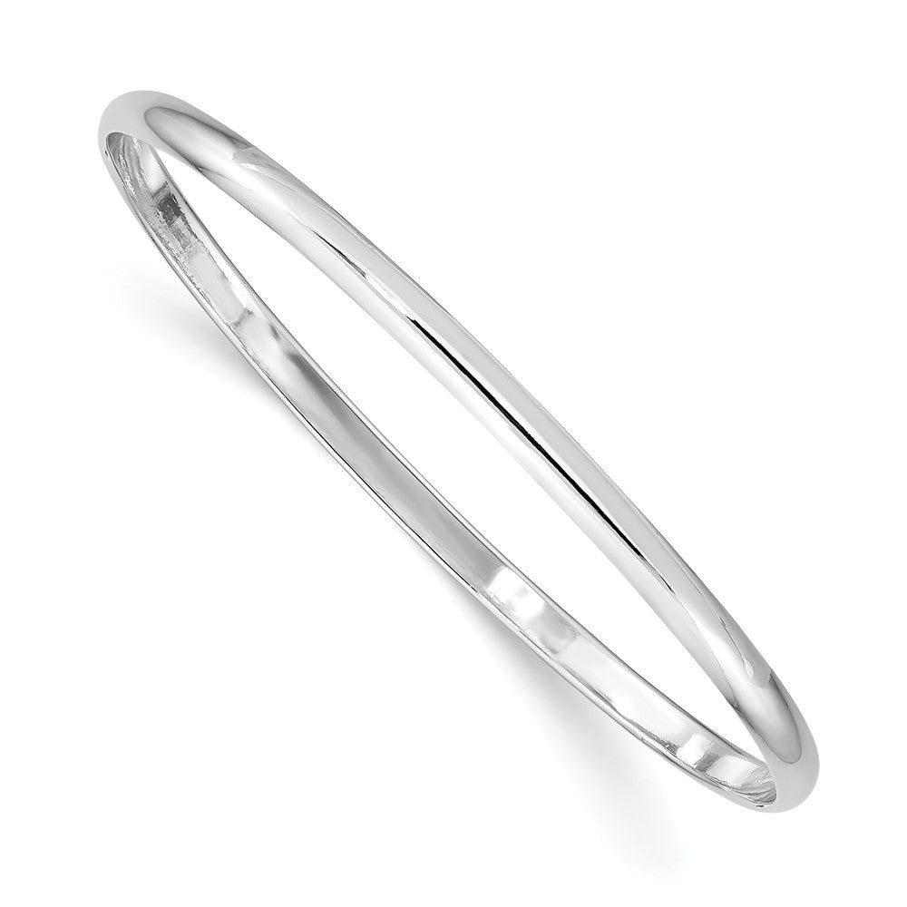 Sterling Silver RH-plated Polished 3mm Slip On Children's Bangle Bracelet (5.54 grams)