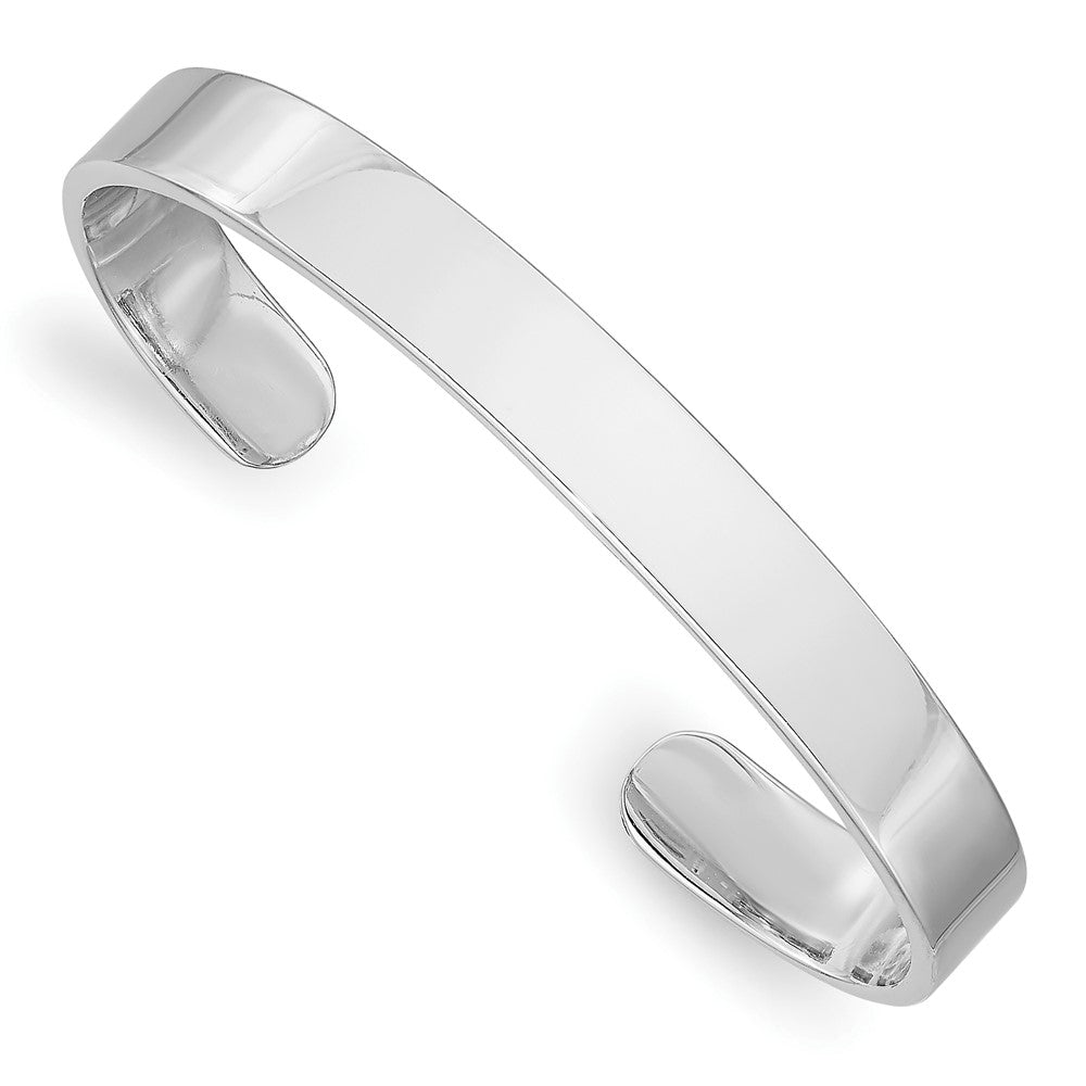 Sterling Silver Rhodium-plated Polished 6mm Children's Cuff Bangle (5.41 grams)