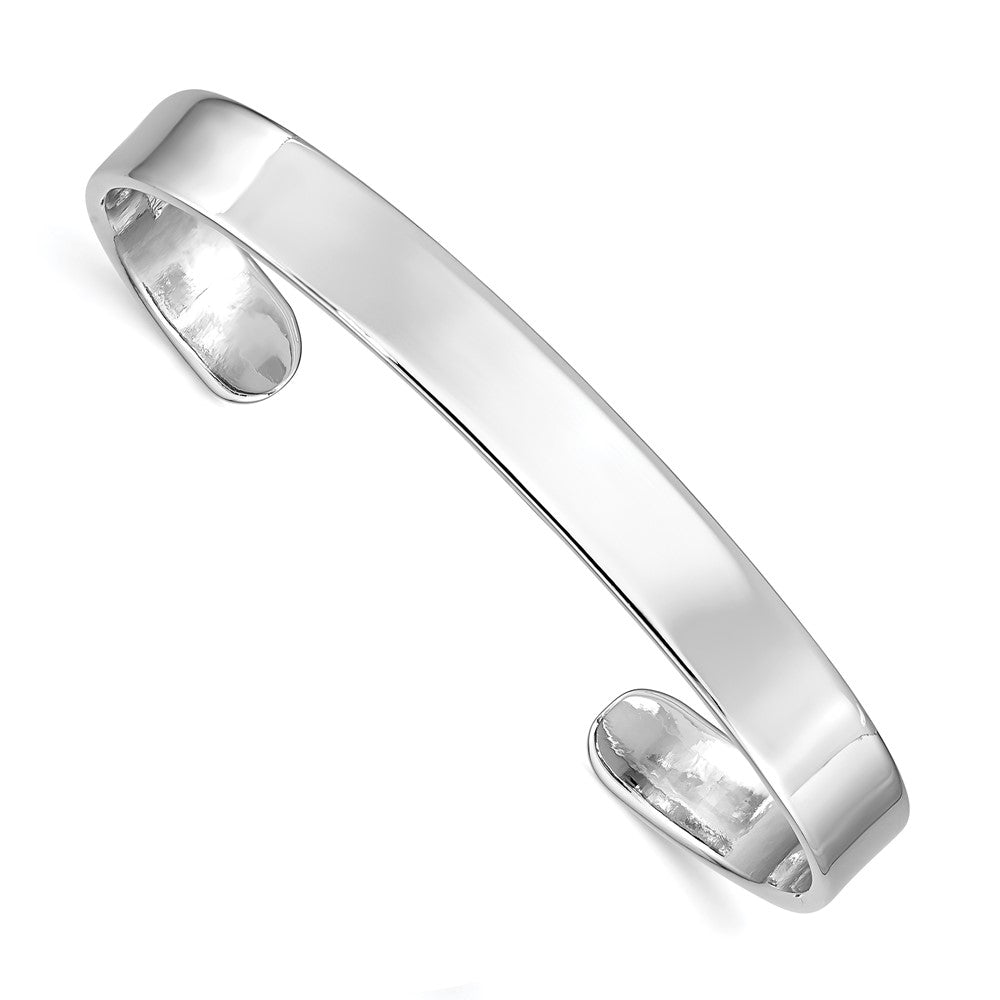 Sterling Silver Rhodium-plated Polished 6mm Children's Cuff Bangle (6.16 grams)