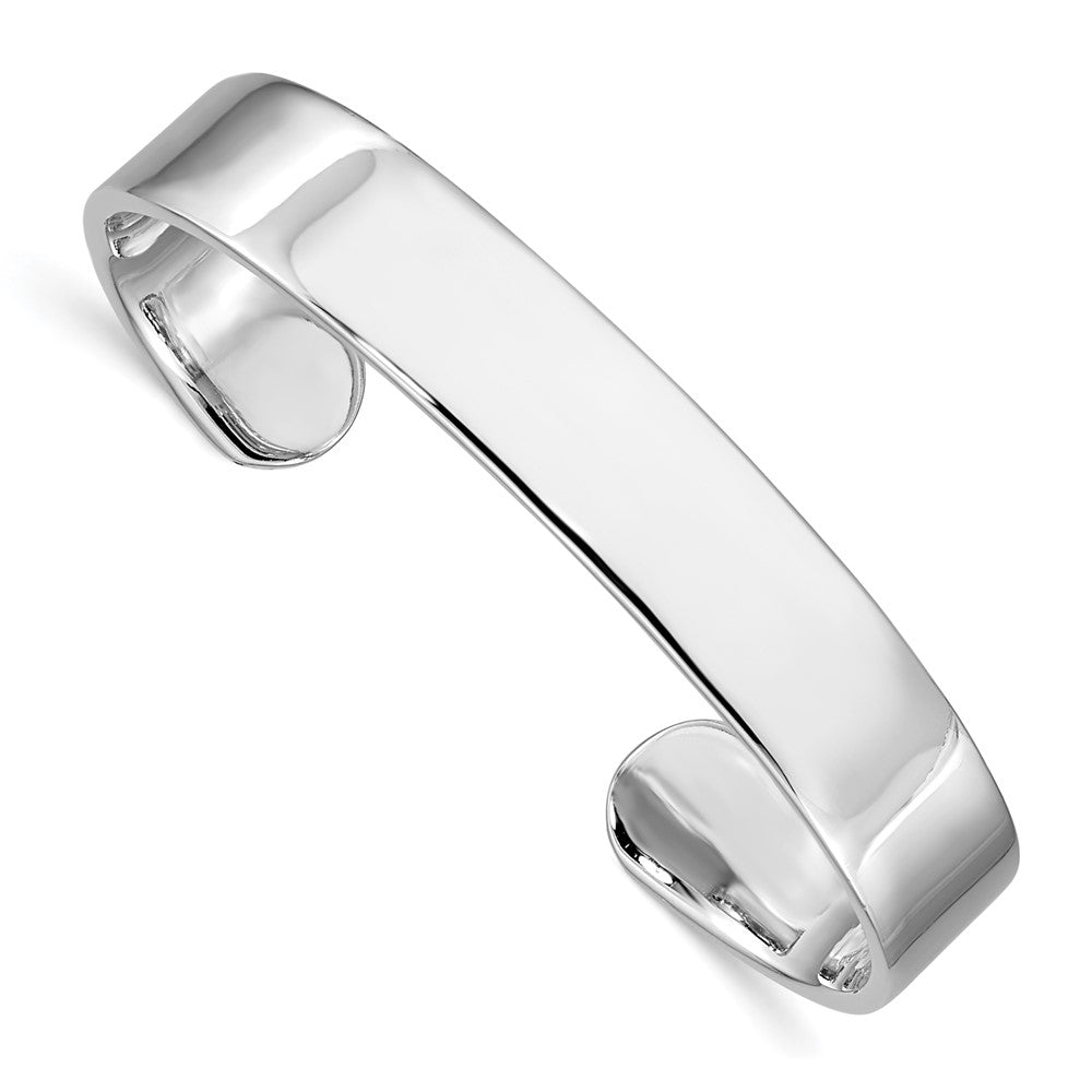 Sterling Silver Rhodium-plated Polished 8mm Children's Cuff Bangle (7.95 grams)